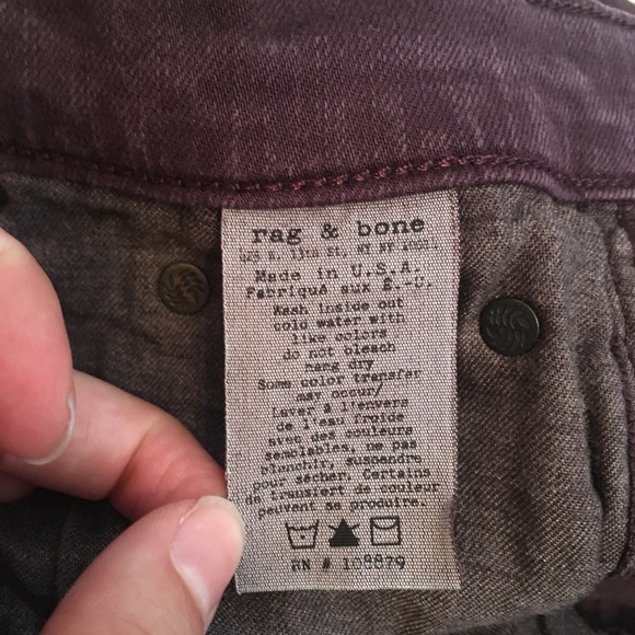 Rag & Bone Skinny Jeans Distressed Wine size  29 - Picture 4 of 8
